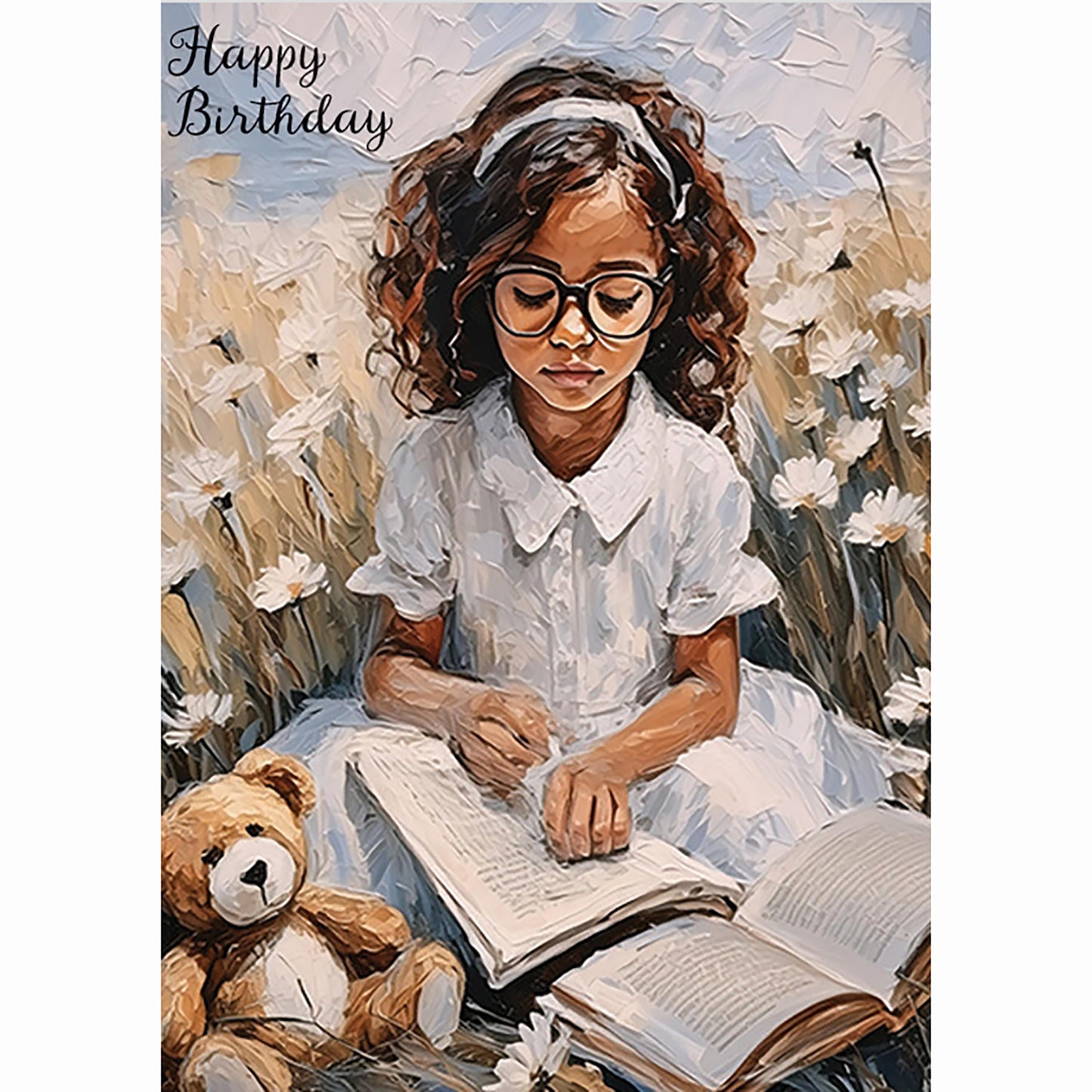 Young Girl Reading With Teddy