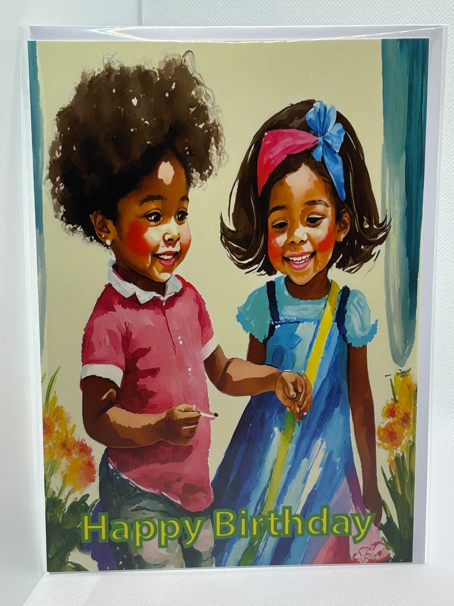 Two Young Girl Friends Playing