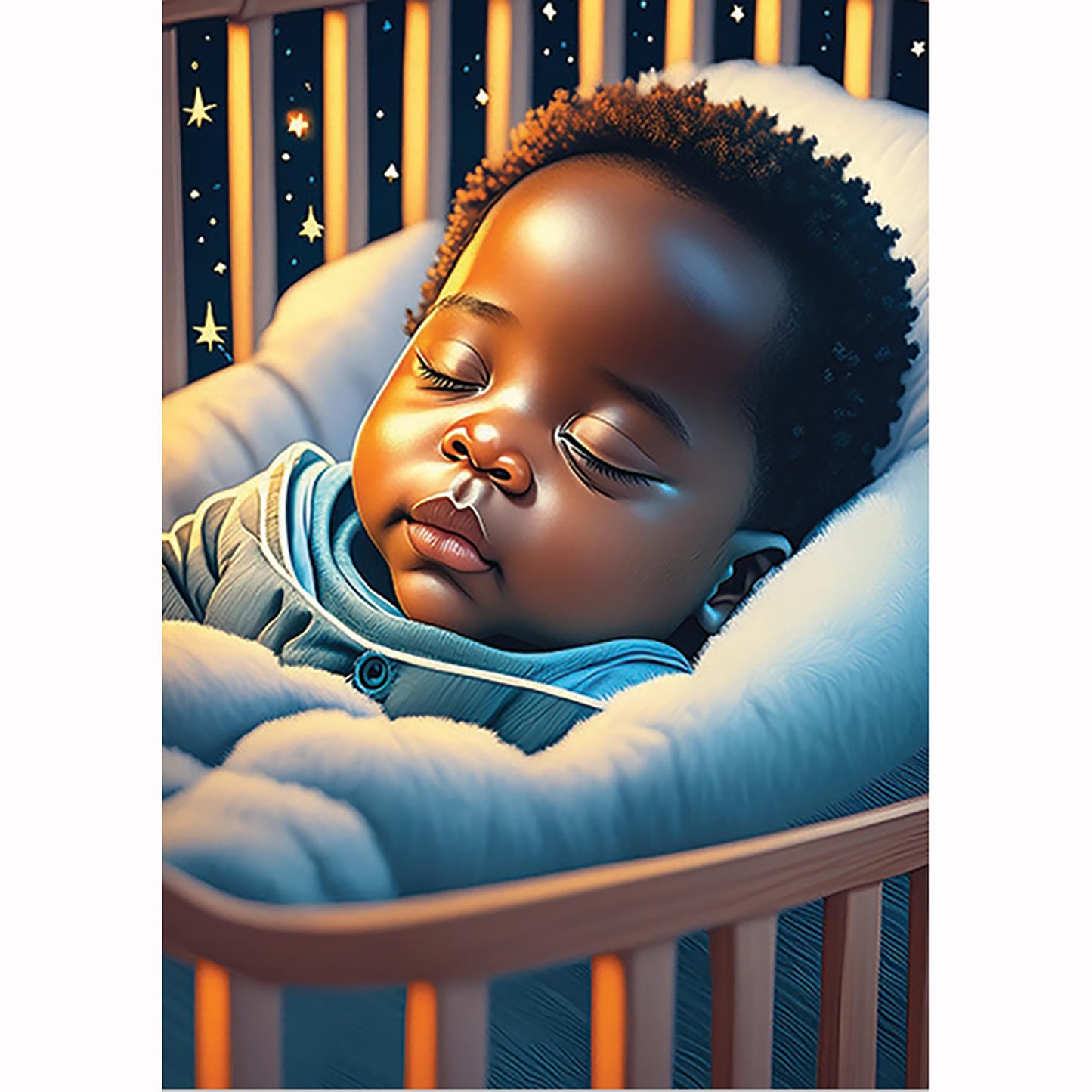Small Baby Boy Asleep In A Cot