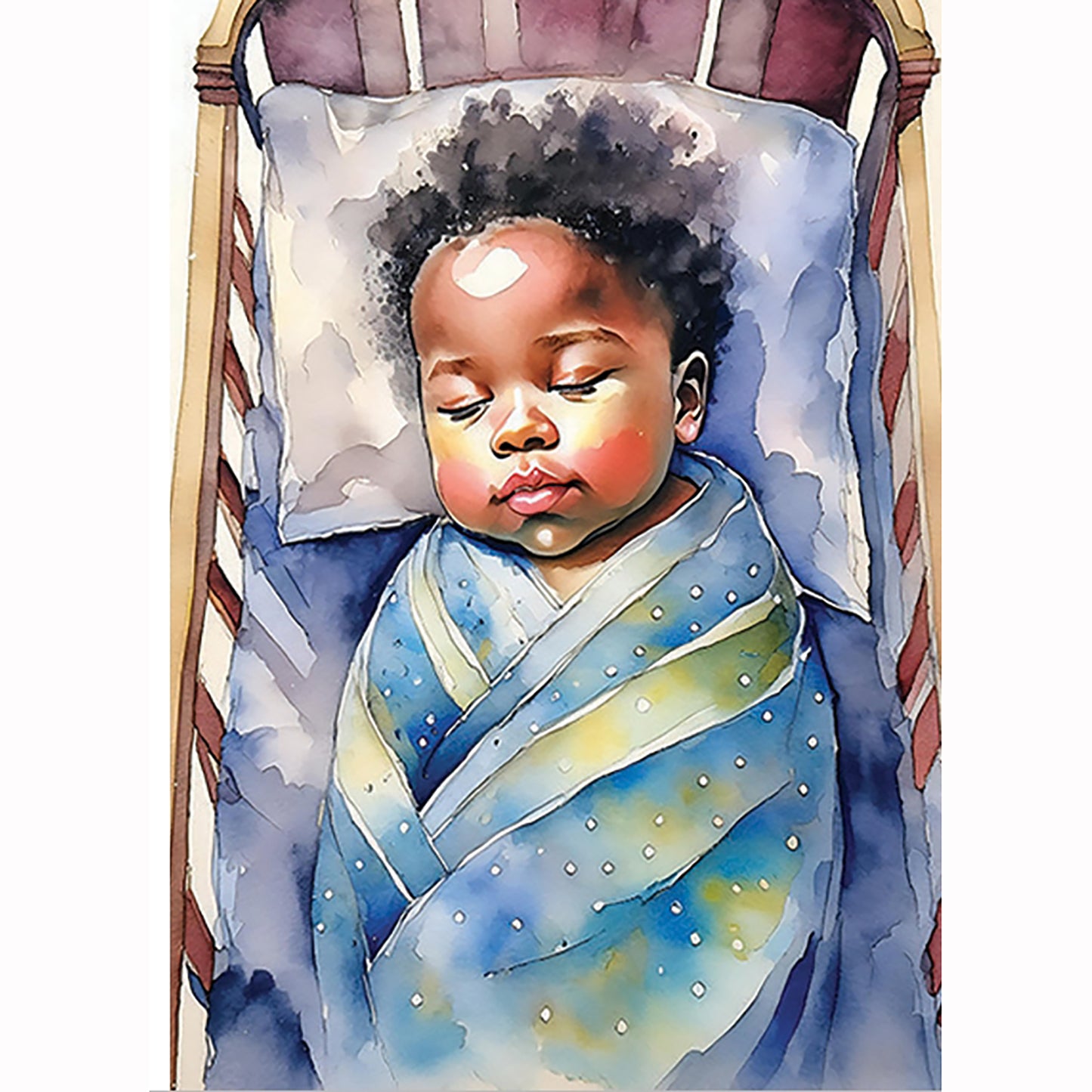 Baby Boy Wrapped In Blue Blanket
